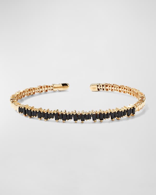 Suzanne Kalan 18k Yellow Gold Firework Sapphire Bangle Bracelet