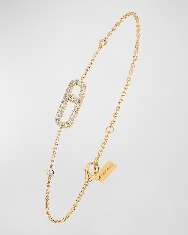 Messika MOVE CLASSIC 18K YELLOW GOLD 3-DIAMOND BRACELET | Neiman Marcus