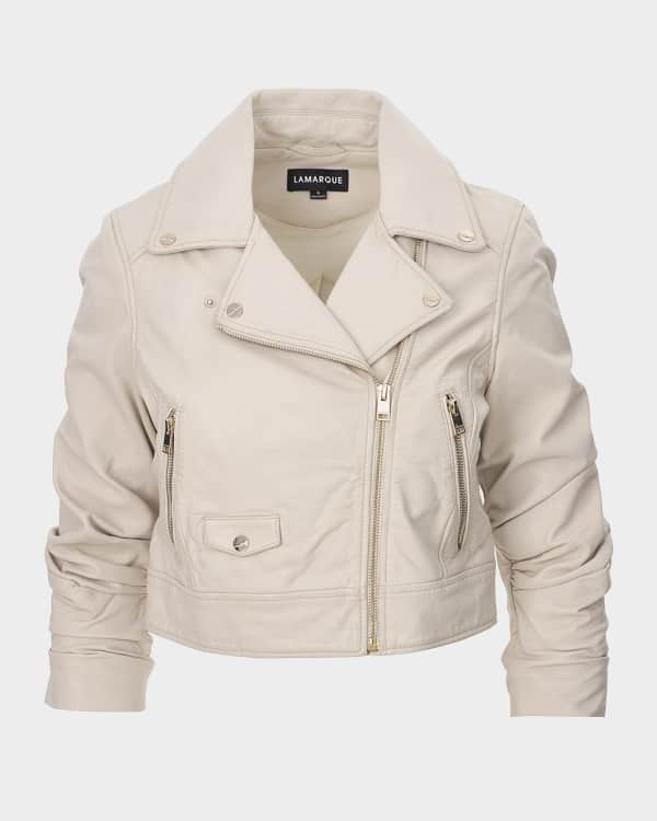 UGG Andee Leather & Shearling Cycle Jacket | Neiman Marcus
