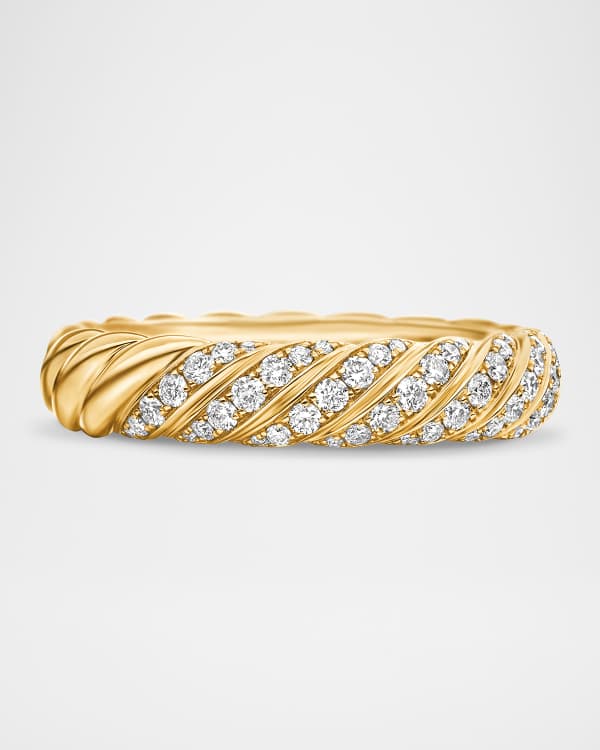 David Yurman 18k Gold Diamond Evil Eye Pinky Ring Size 4.5 Neiman Marcus