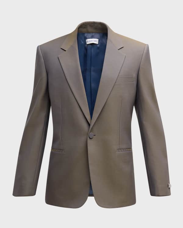 Burberry Men s Check Wool Suit Jacket Neiman Marcus