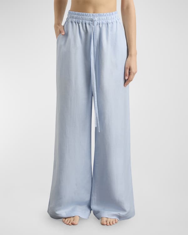 MILIO TROPICAL PALM TREE WIDE LEG LINEN PANTS main image 1