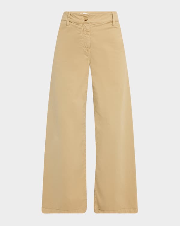 Vince Wide-Leg Herringbone Trousers | Neiman Marcus