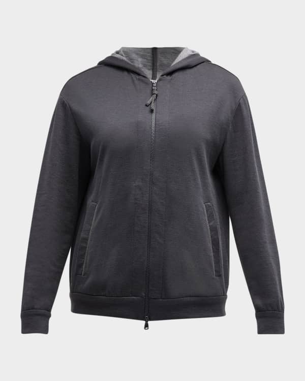 Brunello Cucinelli Paillette Eyelet Embroidered Zip Hoodie Neiman Marcus