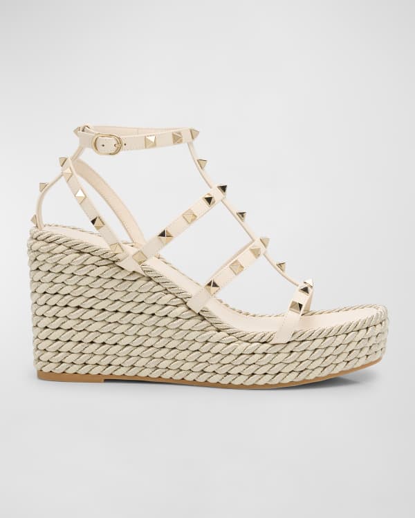 rockstud espadrille wedge