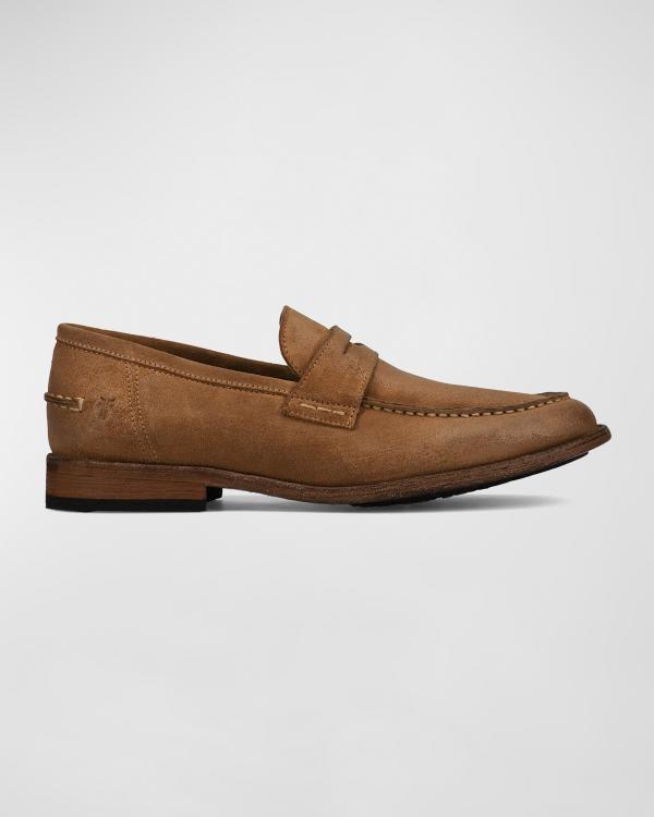 FRYE Men's Douglas Venetian Loafers - Hammered Leather Casual Slip-On Shoes - View #12
