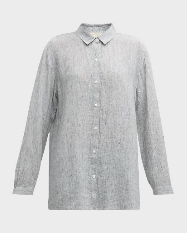 Frayed Hem Side Slit Button Down Shirt main image 0