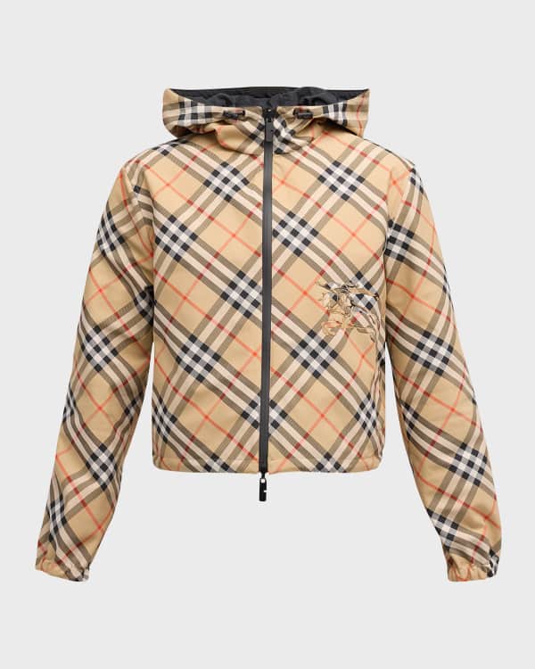 Burberry Contrast Panel Check Cotton Shirt Jacket Hazelwood In Neutrals |  ModeSens