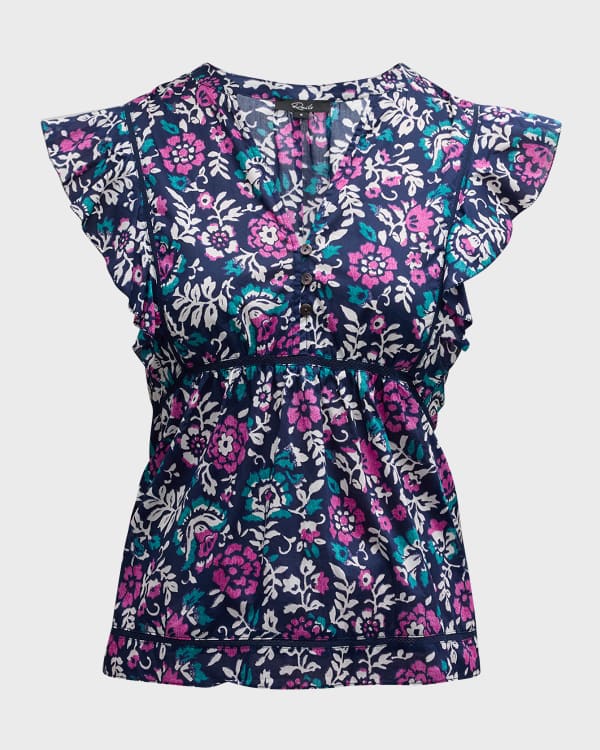 Ruthie Flutter Sleeve Lace V Neck Top