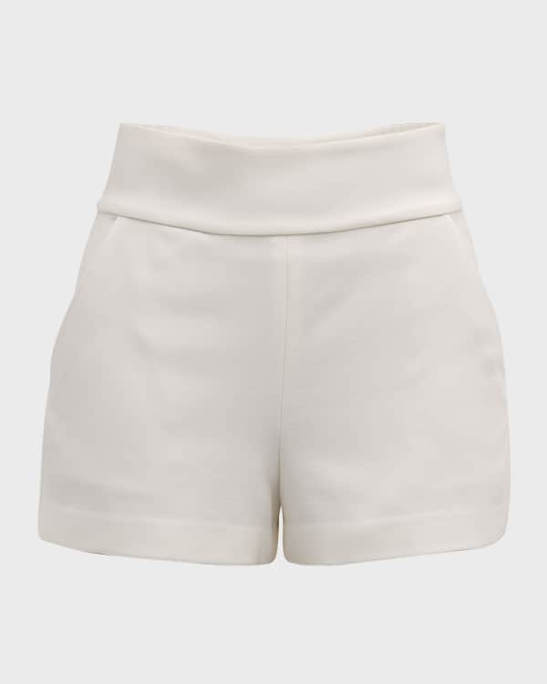 Farm Rio Macaw Bloom Scalloped Linen Shorts | Neiman Marcus
