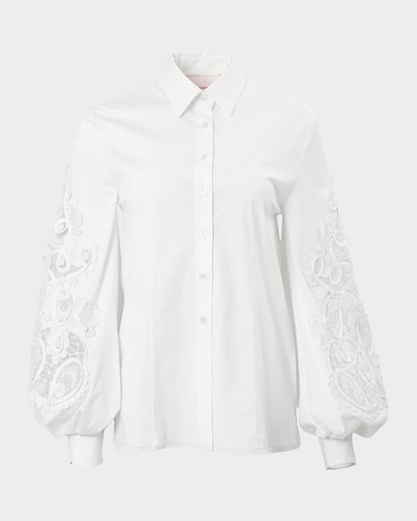 Giorgio Armani band-collar silk shirt - White