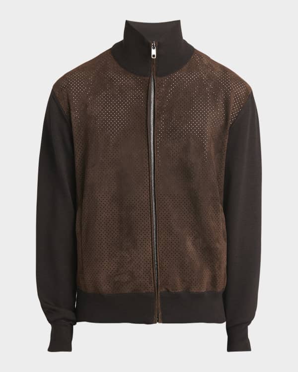 Paul Smith Men's Suede Leather Bomber Jacket | Neiman Marcus