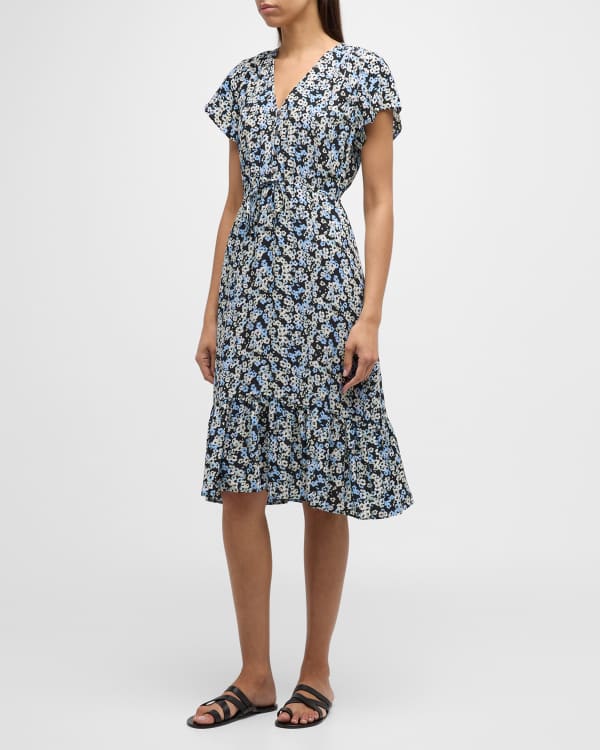 Rails Sofie Embroidered Floral Print Midi Dress Neiman Marcus