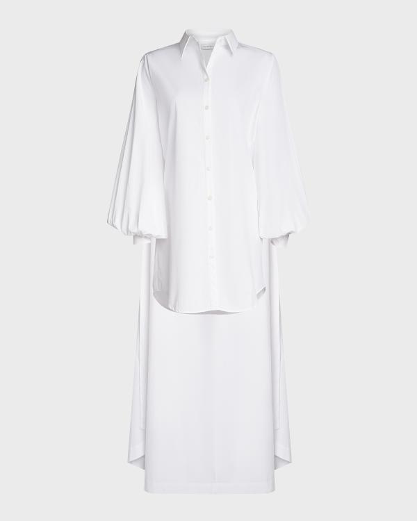 Poplin Striped Cape Sleeve Dress-Junee main image 1