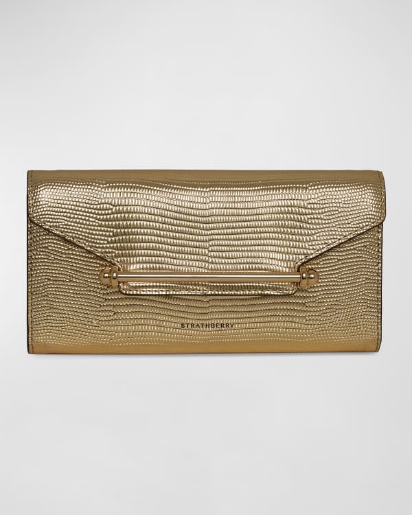 Tory Burch Kira Envelope Metallic Lambskin Wallet Neiman Marcus
