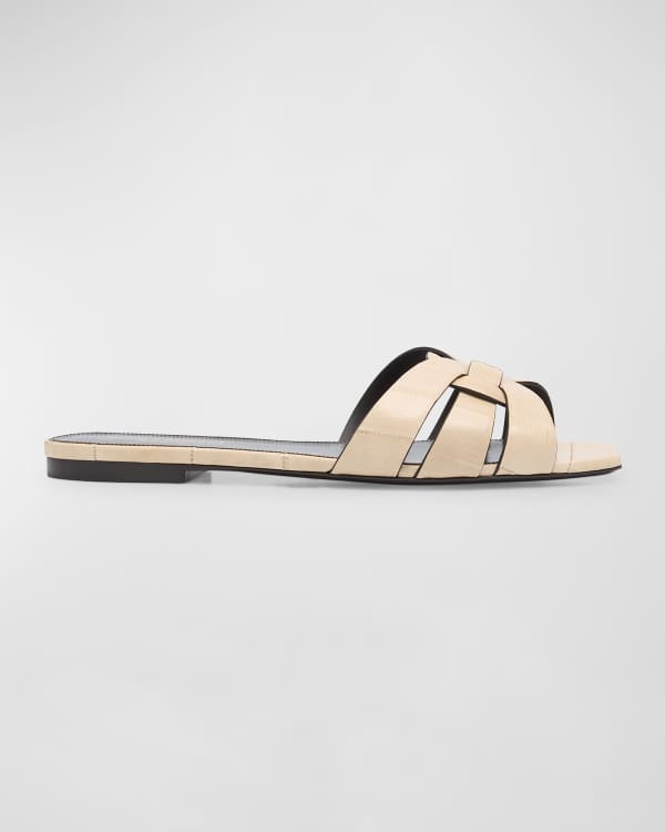 Saint Laurent Suite 105mm silk mules - Green