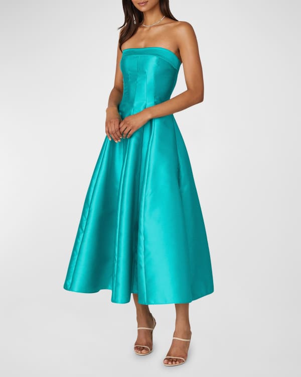 Fiorela Light Blue Strapless Midi Dress