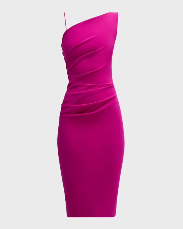 Shimmer & Shine Strapless Shirred Bodycon Midi Dress