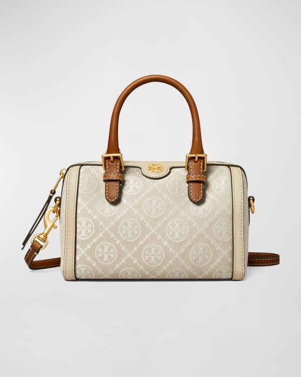 Tory Burch Petite T Monogram Laser-Cut Barrel Top-Handle Bag | Neiman ...