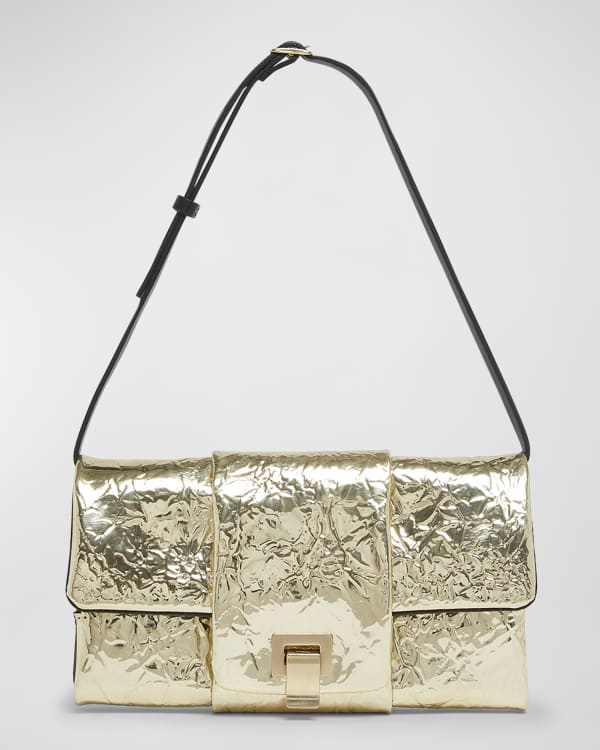 Isabel Marant Oskan Moon Studded Metallic Shoulder Bag