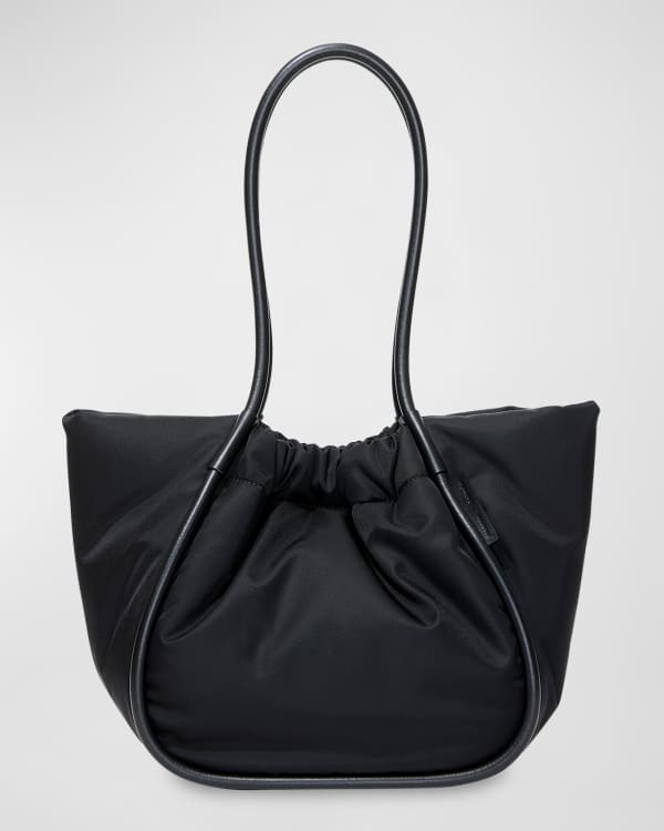 Dries Van Noten Leather Double Tote Bag in Dark Brown