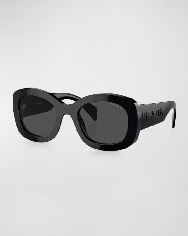 サングラス PRADA Black Acetate And l Sunglasses Prada Men's Acetate Rectangle Sunglasses | Neiman Marcus