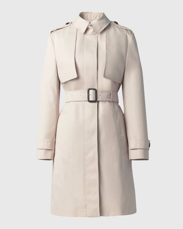 Badgley Mischka Angelina Self Tie Trench Coat Neiman Marcus