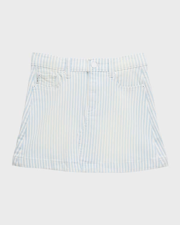 DL1961 Girls Jenny Striped Mini Skirt in Blue
