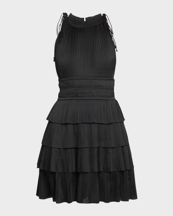 MISA Los Angeles Camila Shirred Puff Sleeve Drawstring Mini Dress Neiman Marcus