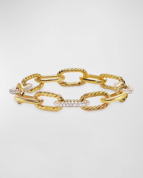 David Yurman Wellesley Link Single Stack Bracelet w 18k Gold Neiman Marcus