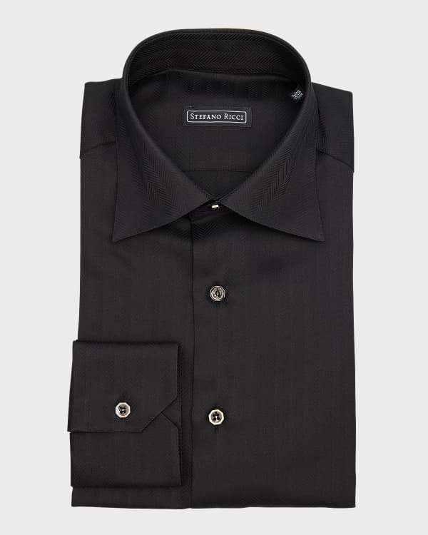 Chemise Habillée Homme Stefano Ricci - Coton De Luxe Avec Poignets Mousquetaires - Taille 17.5 - Neuf