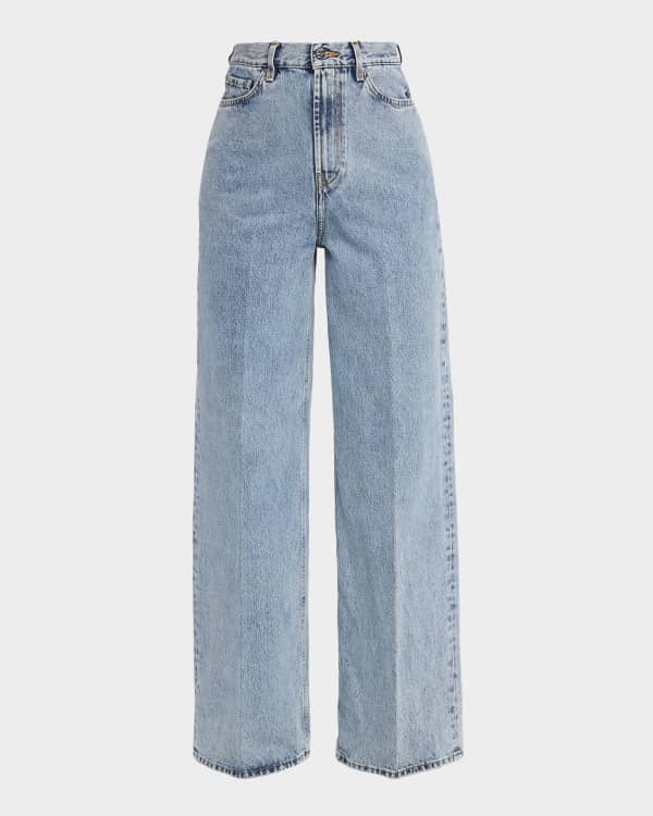 【DISCERNMENT】Nefsa Detail Semi-Wide Denim Jeans Essentiel Antwerp Djeez Overdyed Wide-Leg Denim Jeans