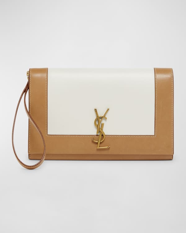 Saint Laurent Uptown YSL Metallic Snakeskin Pouch Clutch Bag Neiman Marcus