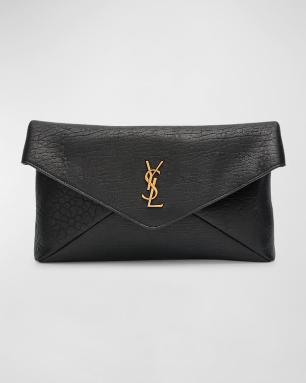 Small YSL Pouch Bag in Shiny Calfskin Leather