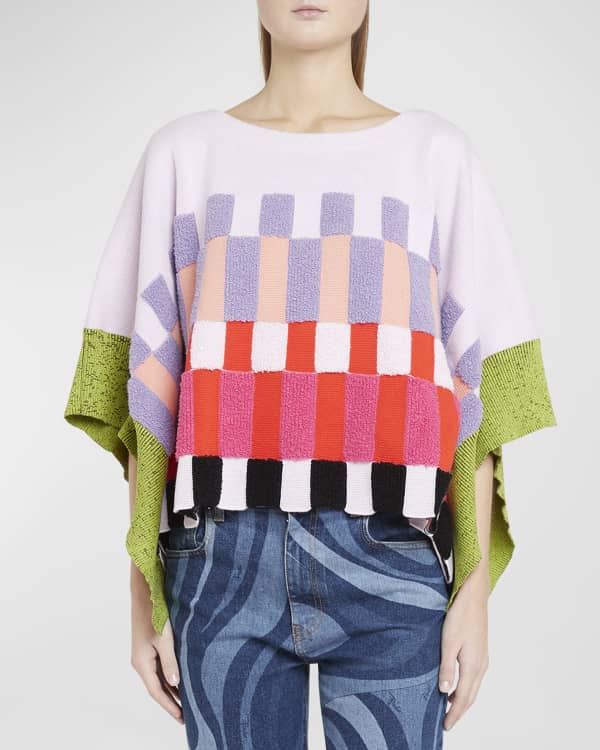 Emilio Pucci Colorblock Knit Cape | Neiman Marcus