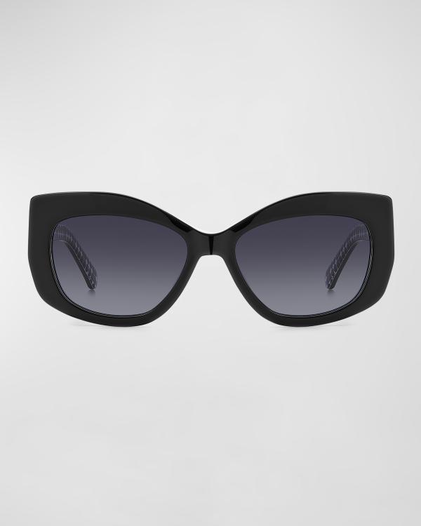 Rebecca Minkoff Jane Black Sunglasses Rebecca Minkoff 90 Dark Gray Gradient Square Ladies  main image 2