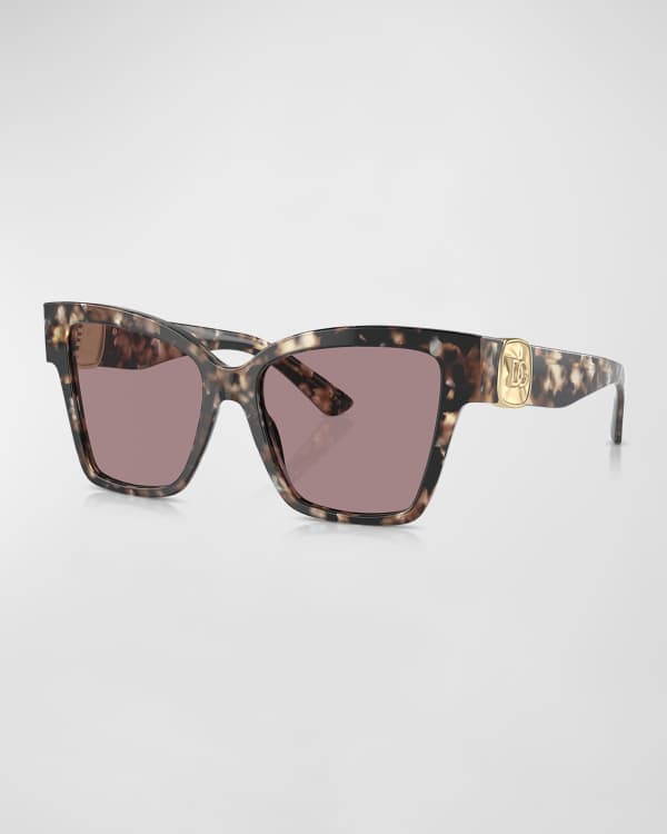 Dolce&Gabbana Logo Geo Square Acetate Sunglasses | Neiman Marcus