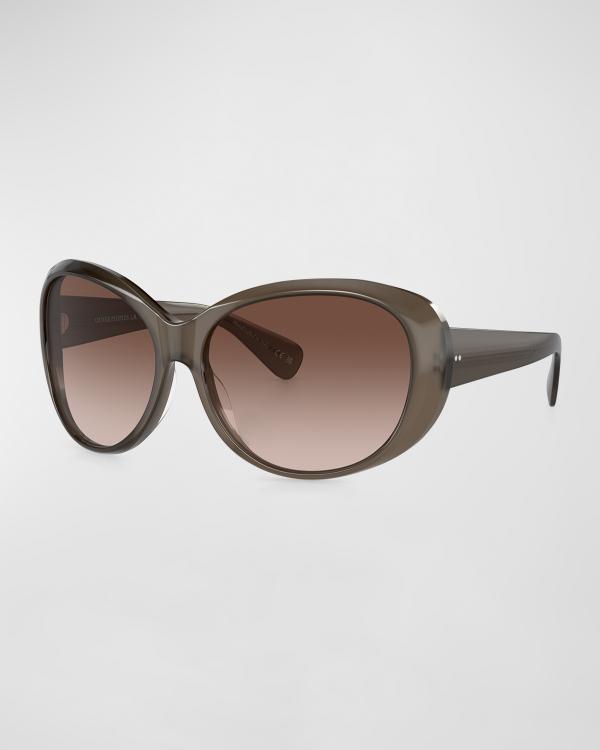 Oliver Peoples Round Acetate Sunglasses | Neiman Marcus