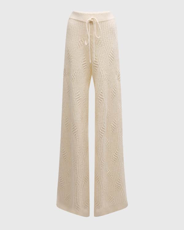 Silky Knit Wide-Leg Pull-On Pants