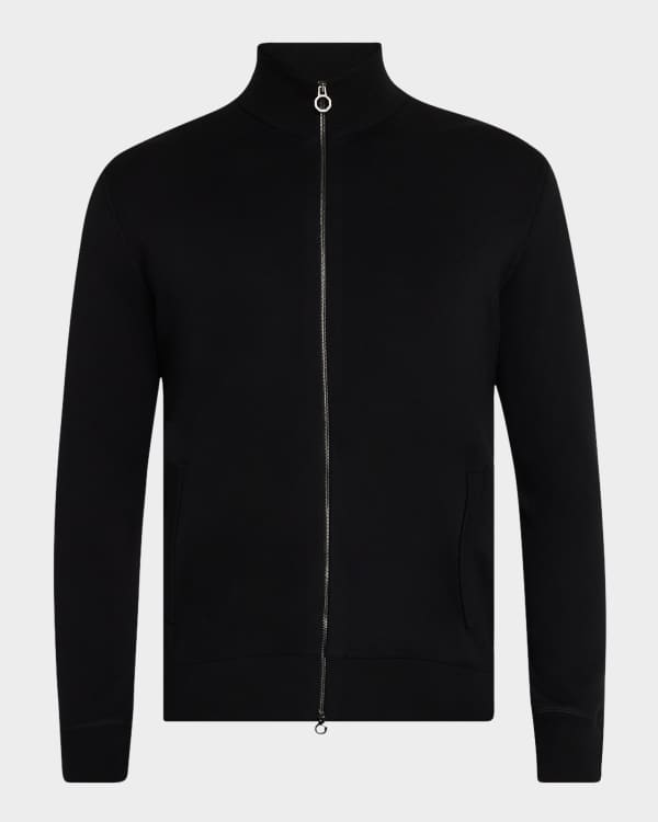 Kiton シルク　セッテピェゲ Kiton Men's Silk, Cotton and Suede Full-Zip Sweater | Neiman Marcus