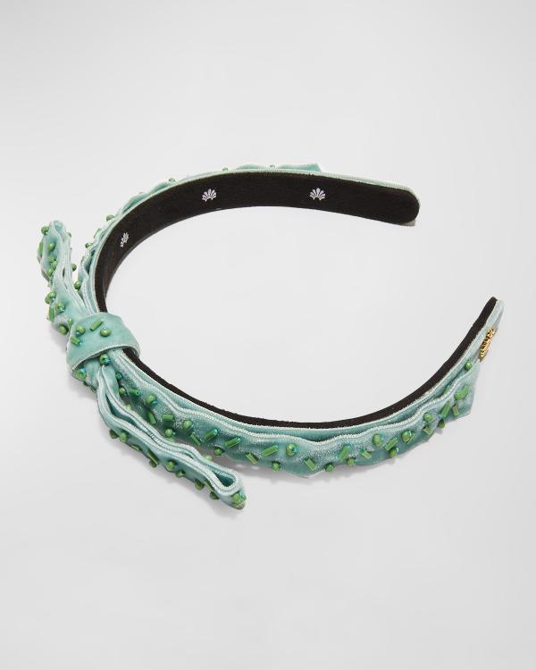 Lele Sadoughi Knotted Plaid Headband | Neiman Marcus display picture 3