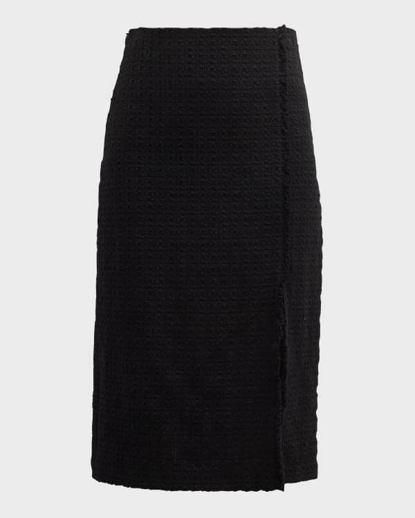 St. John Metallic Donegal Tweed Midi Wrap Skirt Neiman Marcus