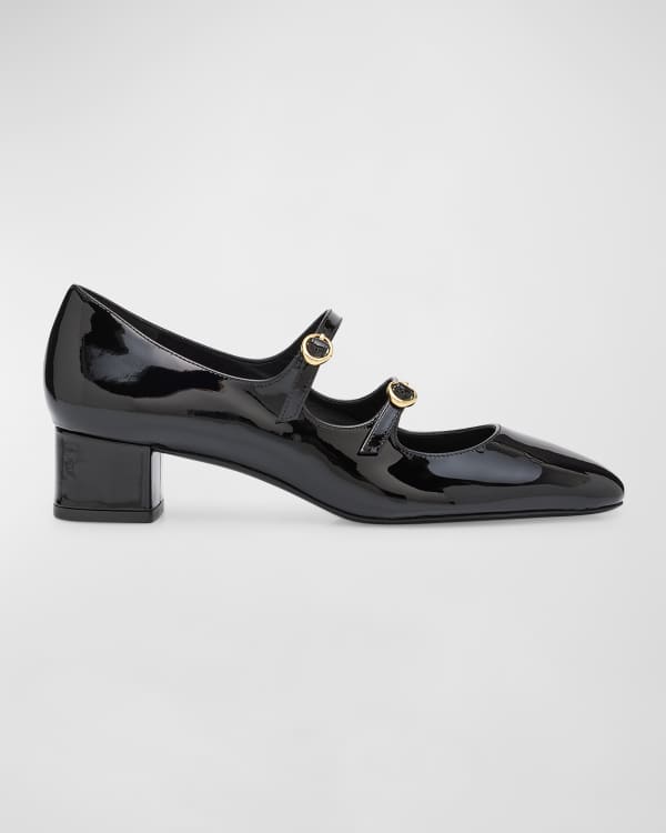 Aquatalia Casha Leather Mary Jane Pumps Neiman Marcus
