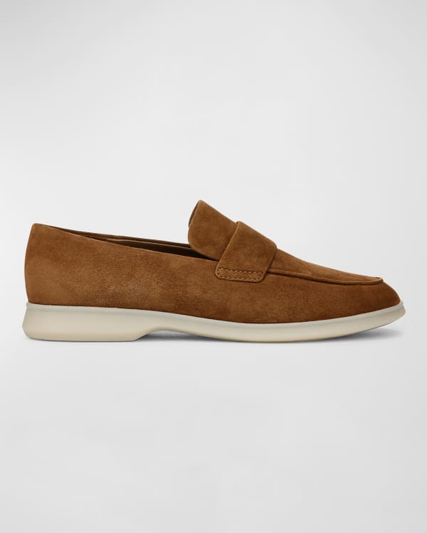 Aquatalia Revy Flat Calf Suede Loafers Neiman Marcus