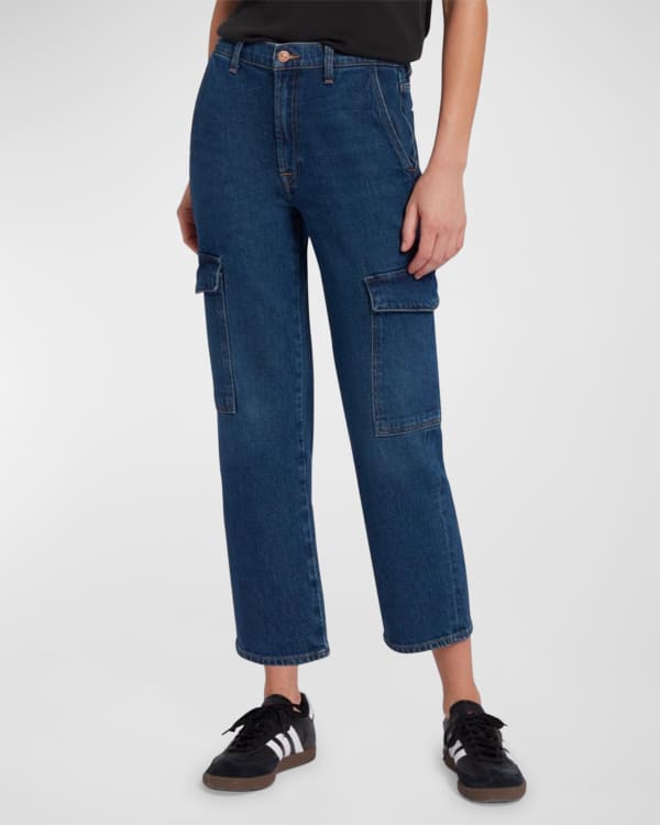 J Brand Stovepipe High Rise Straight Leg Jeans w Raw Hem Neiman