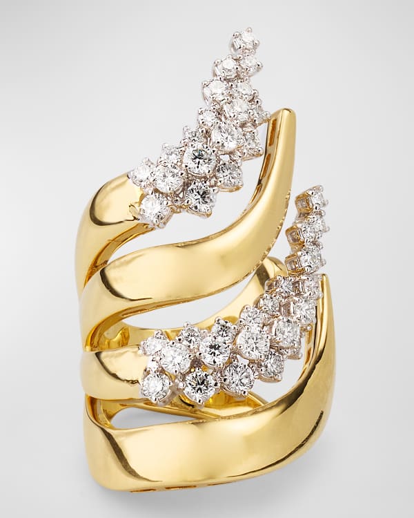 Marco Bicego Goa Seven Row White Gold Diamond Ring Size 7 Neiman Marcus