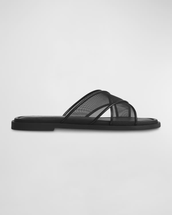 Black criss cross slides online