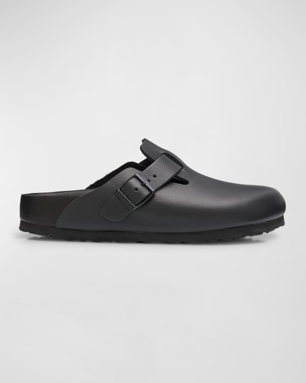 BIRKENSTOCK Boston Suede Stud Buckle Slide Clogs | Neiman Marcus