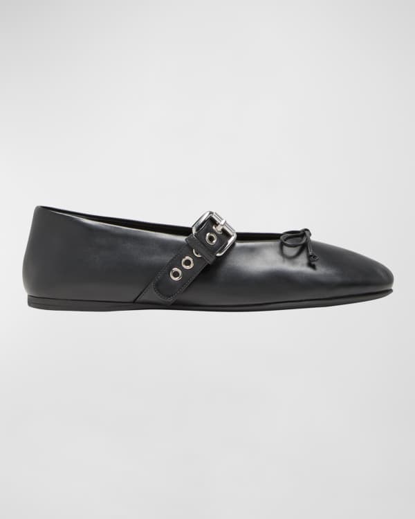 Miu Miu Patent Logo-Band Ballerina Flats | Neiman Marcus