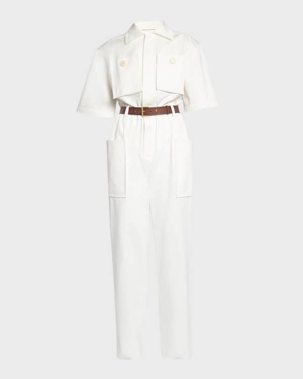 Stella McCartney Safari Tie Dye Print Belted Jumpsuit Neiman Marcus